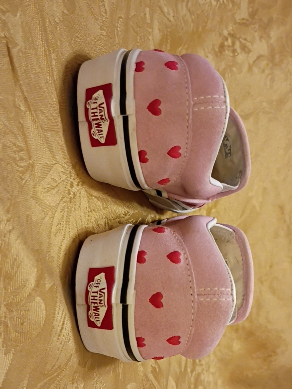 VANS Slip-On Pink Leather Suede with Red Hearts Women's 8.0 Men's 6.5 - Picture 11 of 15